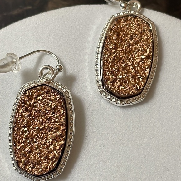 Sparkly Kendra Bronze Drop Earrings - Picture 9 of 10